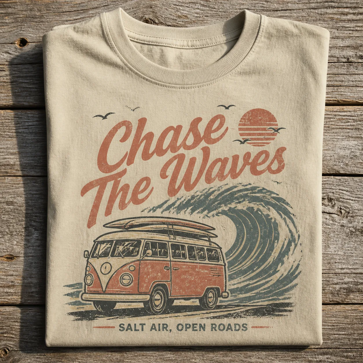 Vintage Surf Van T-Shirt Mockup