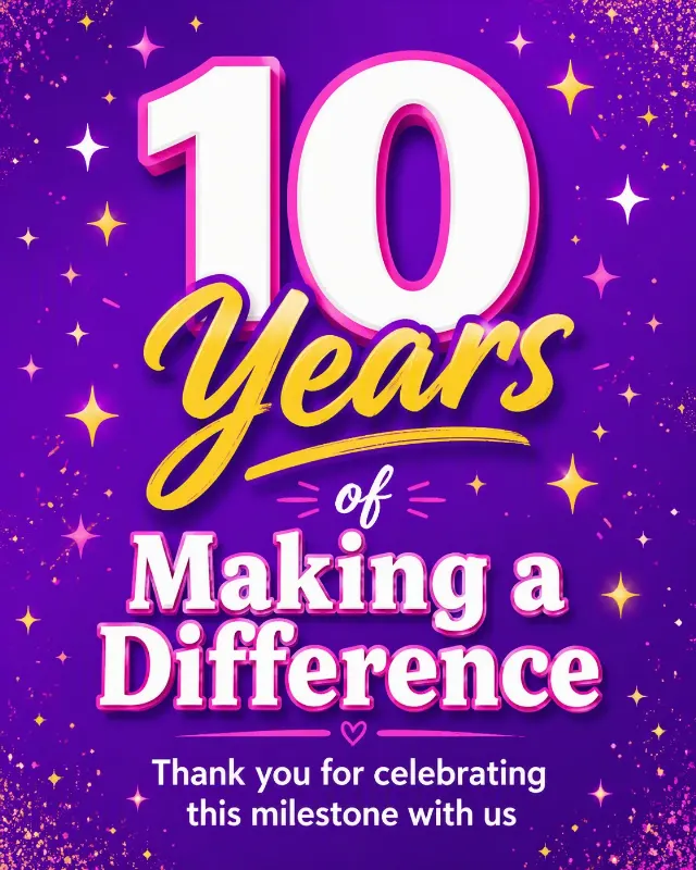 Violet Milestone Anniversary Instagram Post