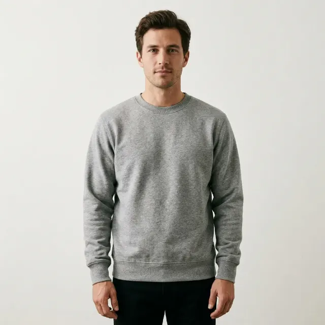 Waist-Up Crewneck Sweatshirt Model Photo