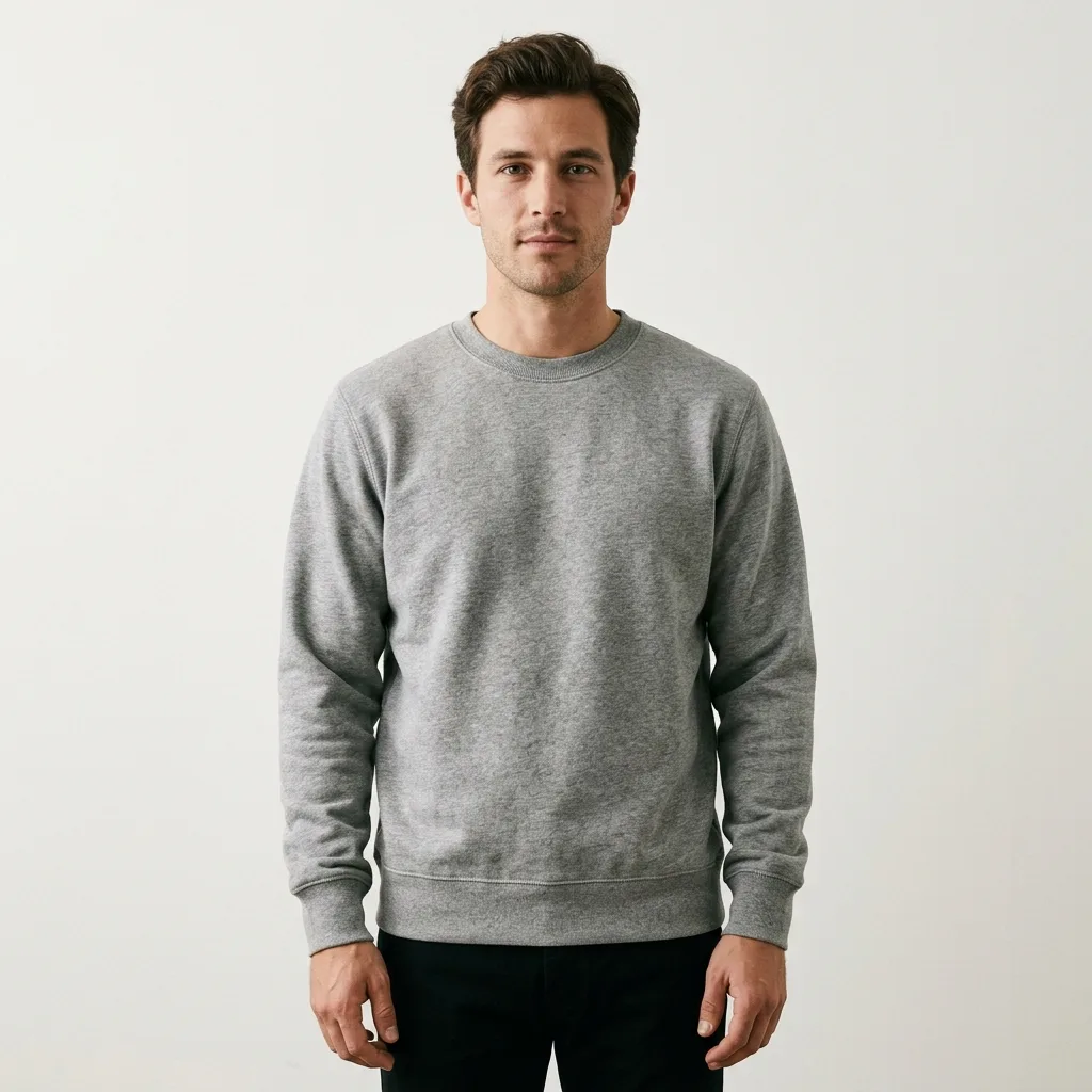 Waist-Up Crewneck Sweatshirt Model Photo