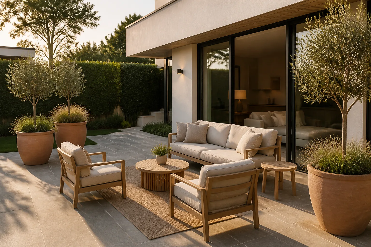 Warm Afternoon Outdoor Patio Staging