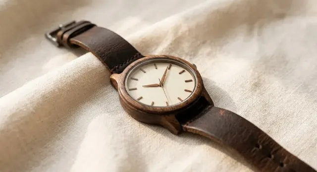 Warm Artisan Wooden Watch Product Photo