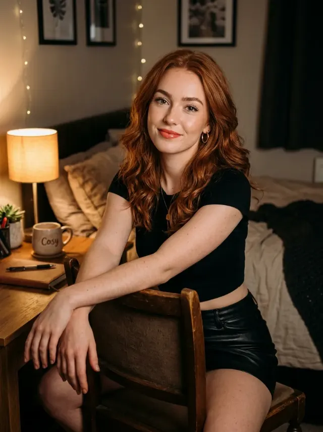 Warm Bedroom Leather Skirt Creator Portrait