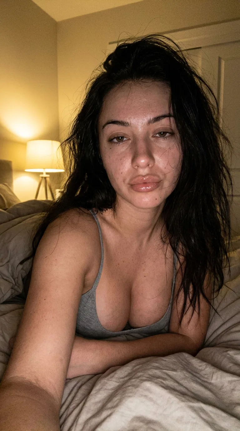 Warm Bedroom Phone Selfie Portrait