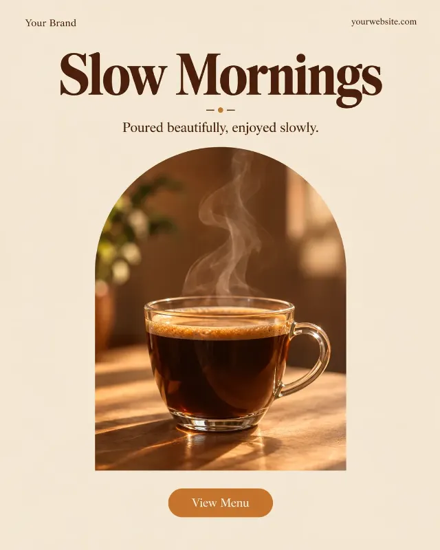 Warm Brown Glass Coffee Cup Post