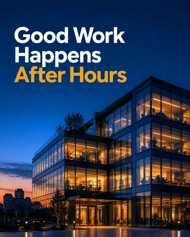 Warm Corporate Blue Hour Office Post