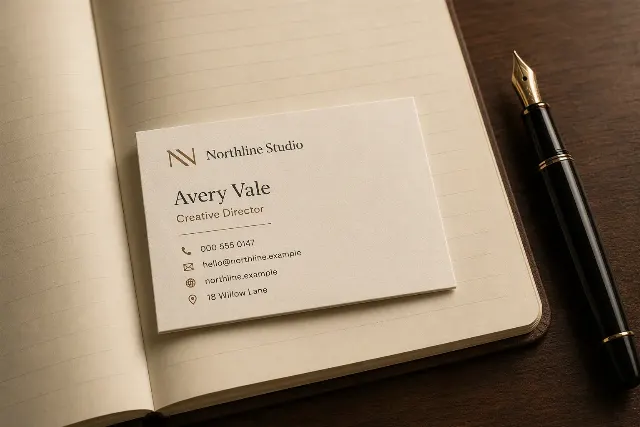 Warm Desk Business Card Notebook Mockup