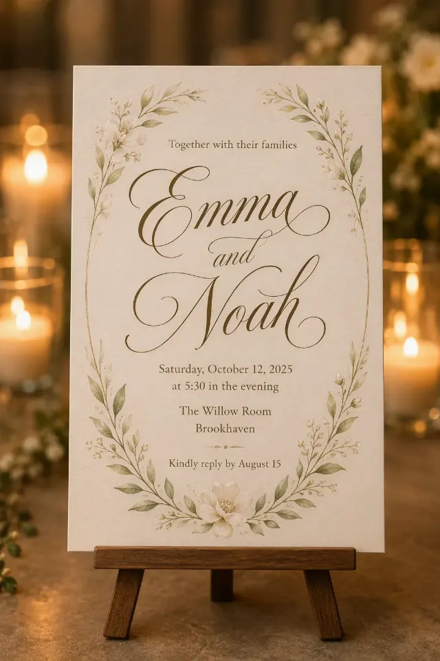 Warm Evening Easel Wedding Invitation