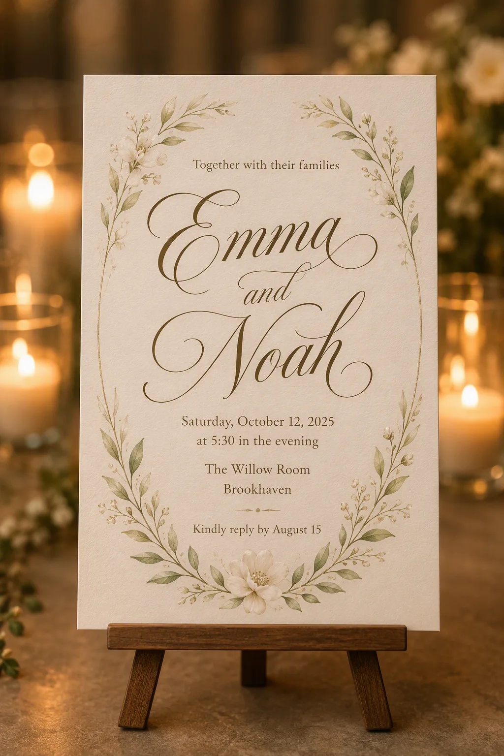Warm Evening Easel Wedding Invitation