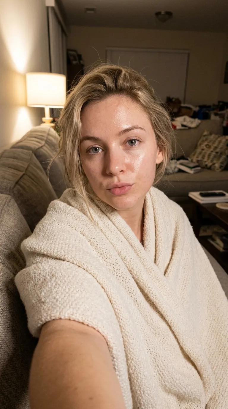 Warm Lamp Sofa Selfie Portrait