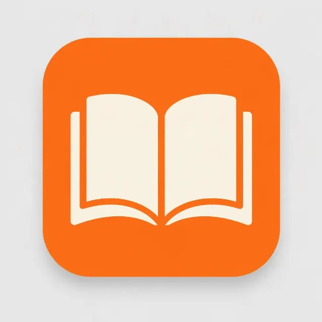 Warm Orange Open Book App Icon