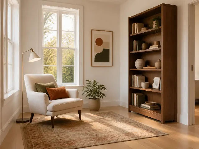 Warm Reading Room Virtual Staging
