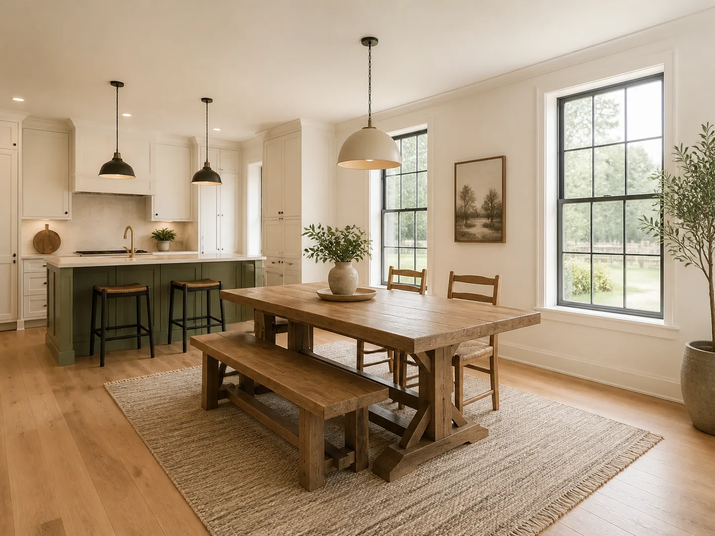 Warm Rustic Farmhouse Kitchen Staging