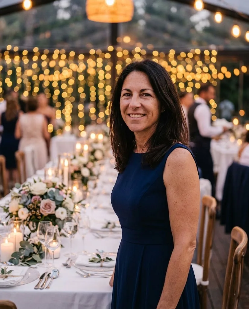 Warm Wedding Reception Table Portrait
