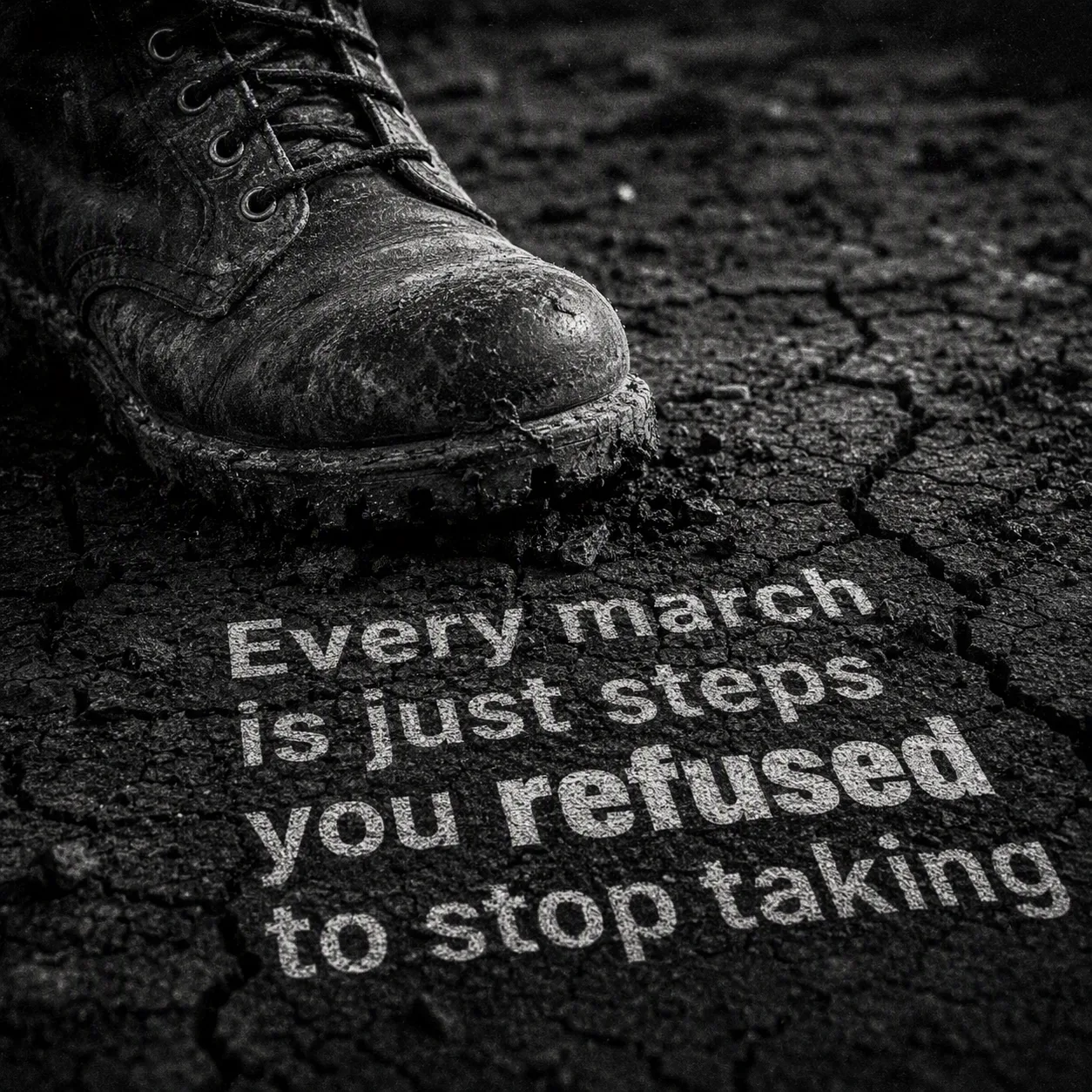 Warrior Boot Motivational Quote Graphic