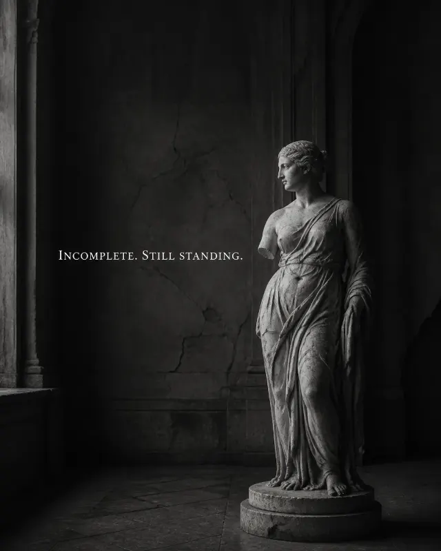 Weathered Statue Museum Quote Post