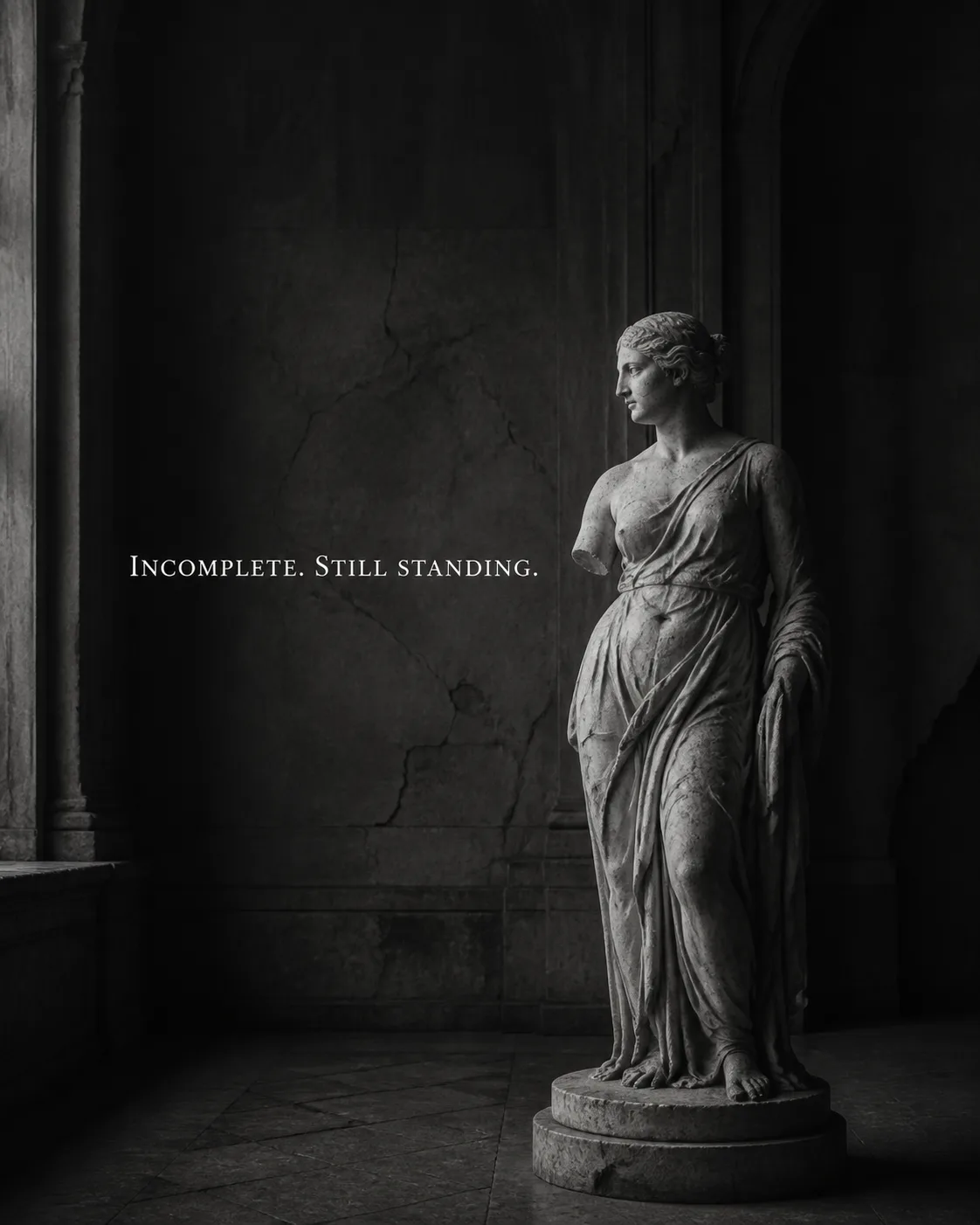 Weathered Statue Museum Quote Post