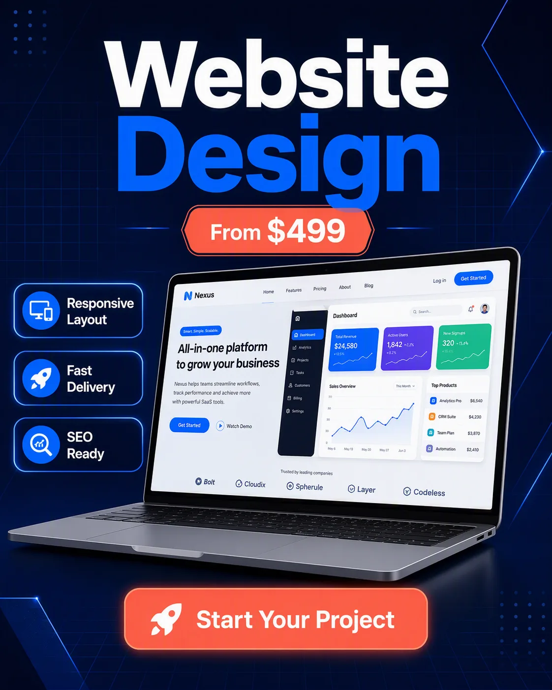 Website Design Laptop Instagram Ad