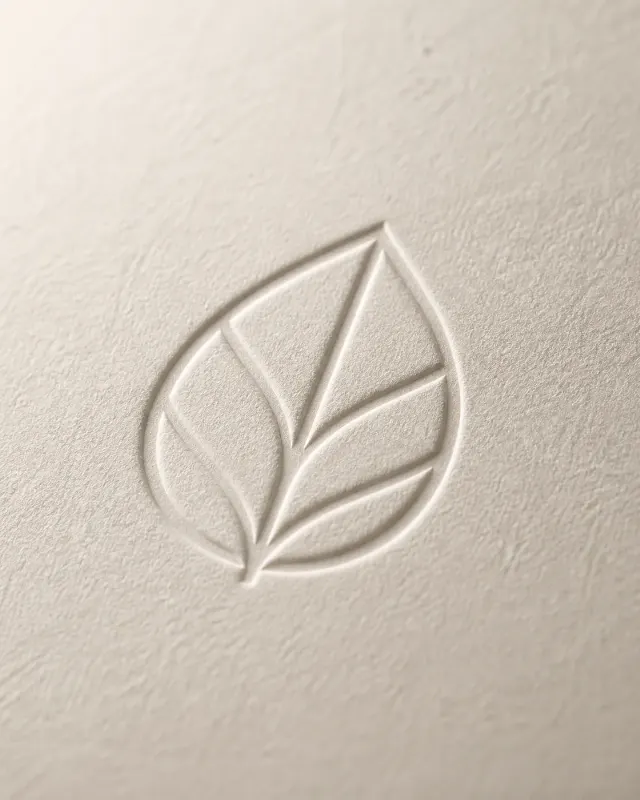 White Paper Embossed Logo Mockup