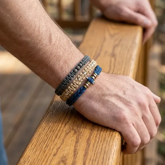 Woven Bracelet Stack Wrist Product Photo