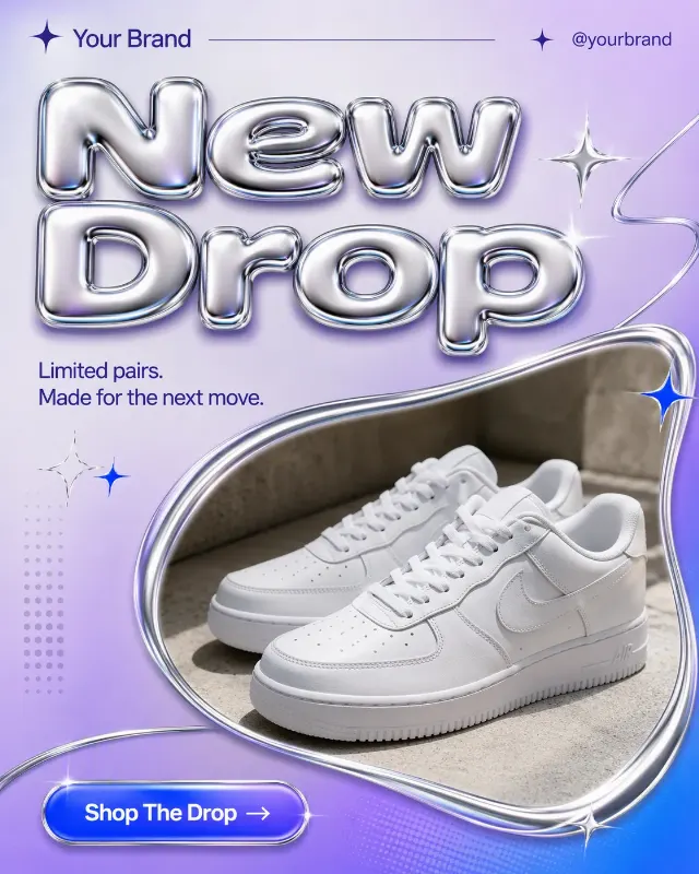 Y2K Chrome Streetwear Drop Post