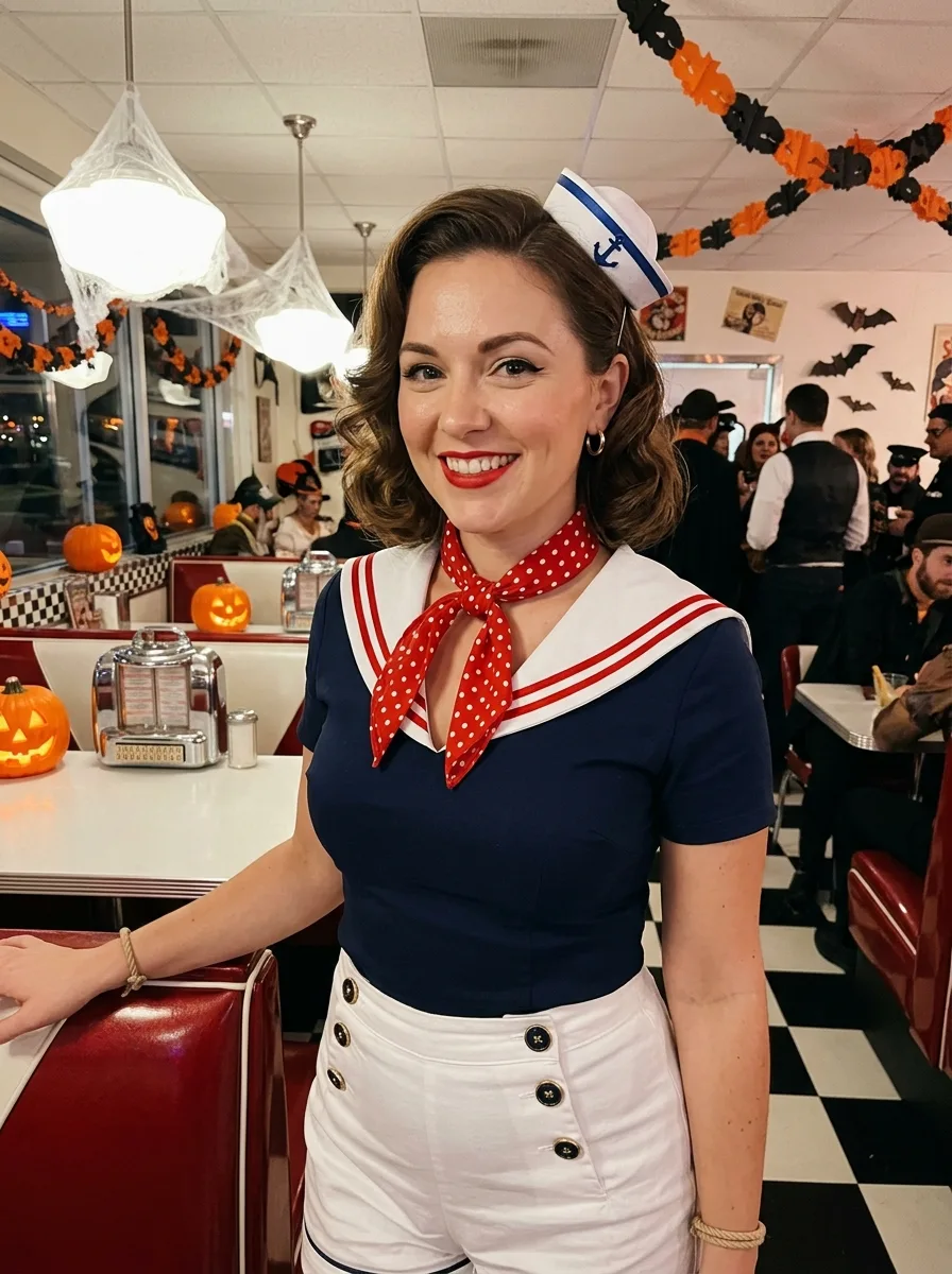 1950s Pin Up Sailor Halloween Portrait