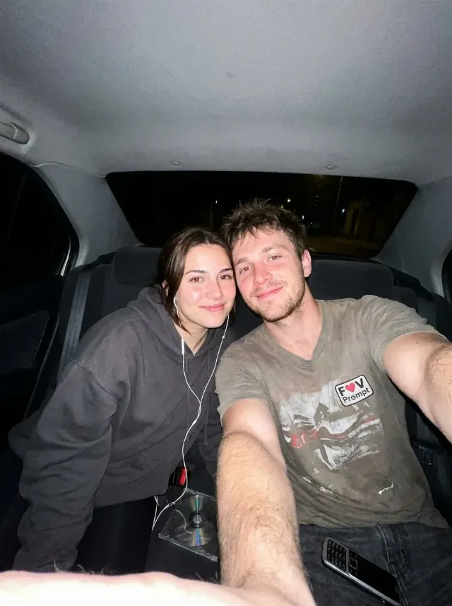 2000s Couple Flash Selfie In A Car