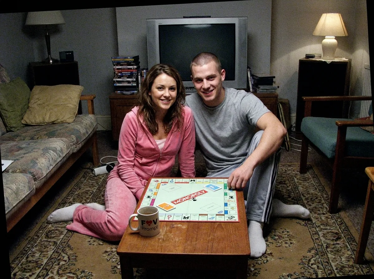 2000s Couple Webcam Board Game Photo