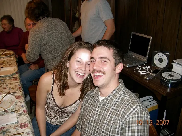 2000s Flash Couple Dinner Photo