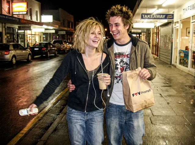 2000s Flip Phone Couple Street Photo