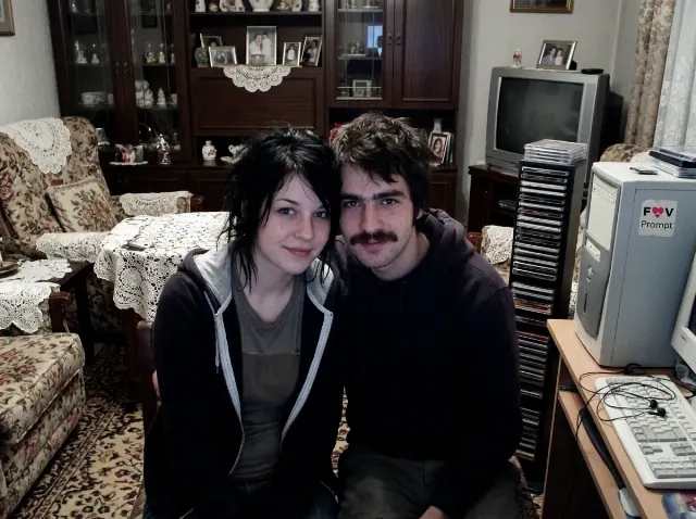 2000s Grandparents Living Room Webcam Couple