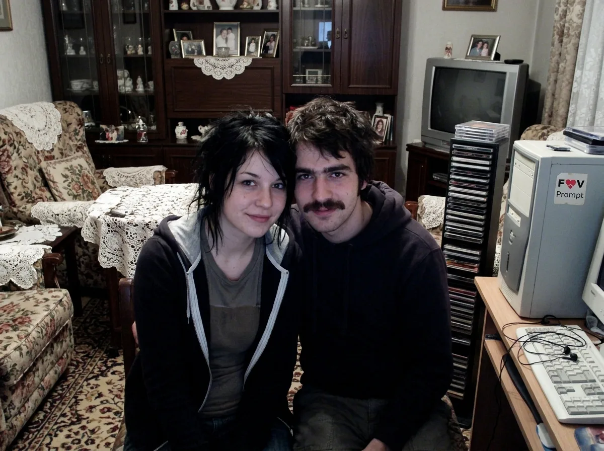 2000s Grandparents Living Room Webcam Couple