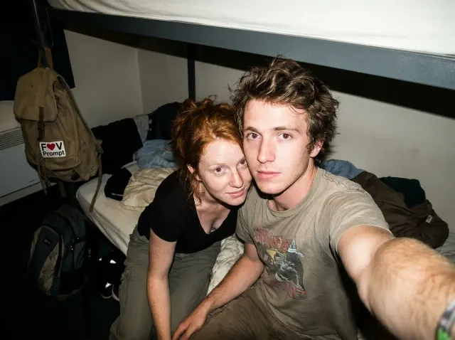 2000s Hostel Bunk Bed Flash Selfie