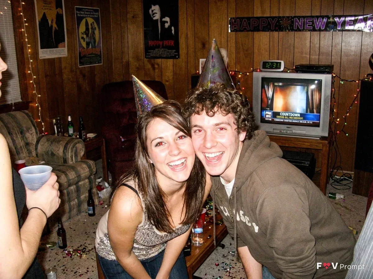 2000s New Year's Eve Couple Photo