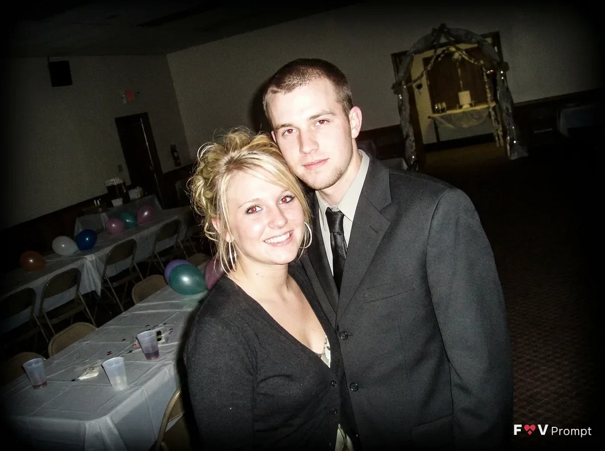 2000s Prom Night Couple Flash Photo