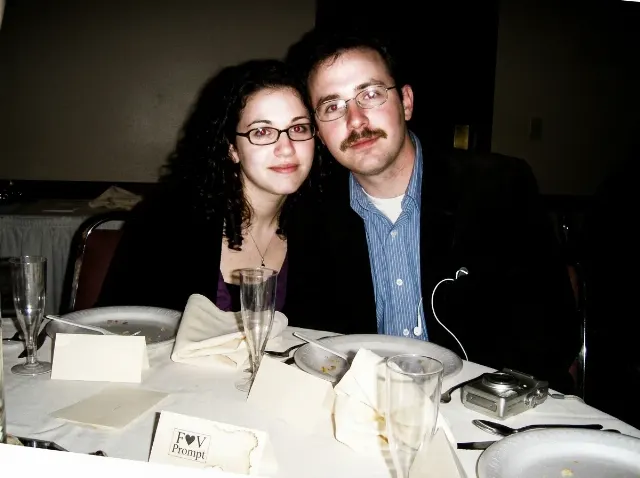 2000s Wedding Reception Couple Photo