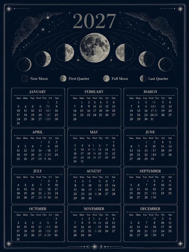 2027 Navy Moon Phase Calendar