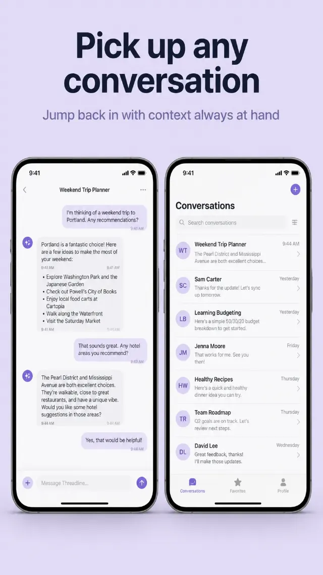 AI Chat App Store Conversation Screenshot