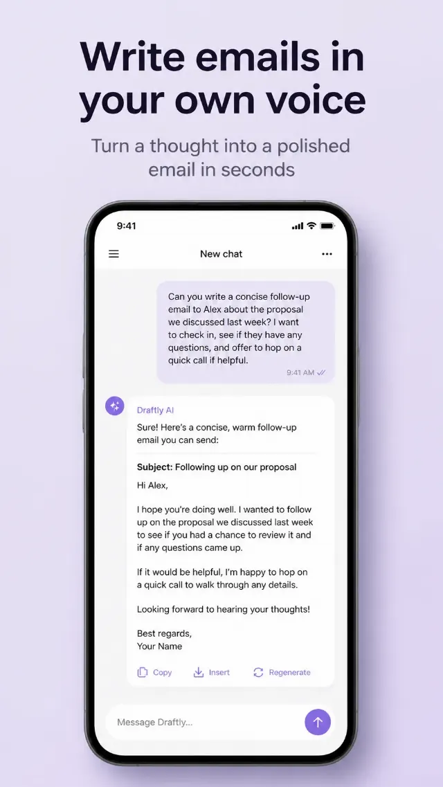 AI Email Chat App Store Screenshot