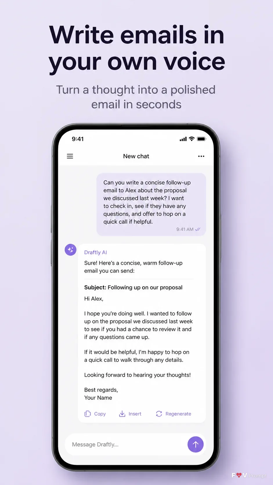 AI Email Chat App Store Screenshot