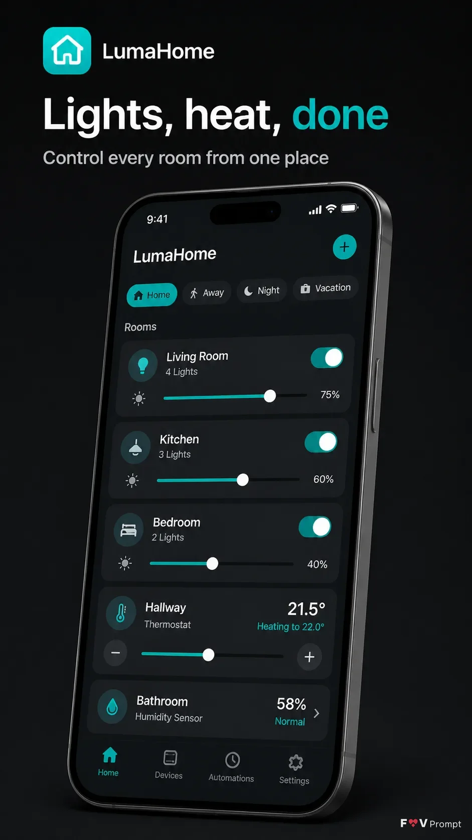 Angled Smart Home App Store Screenshot