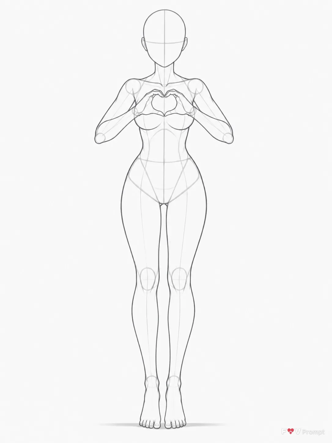 Anime Female Heart Hands Pose Reference