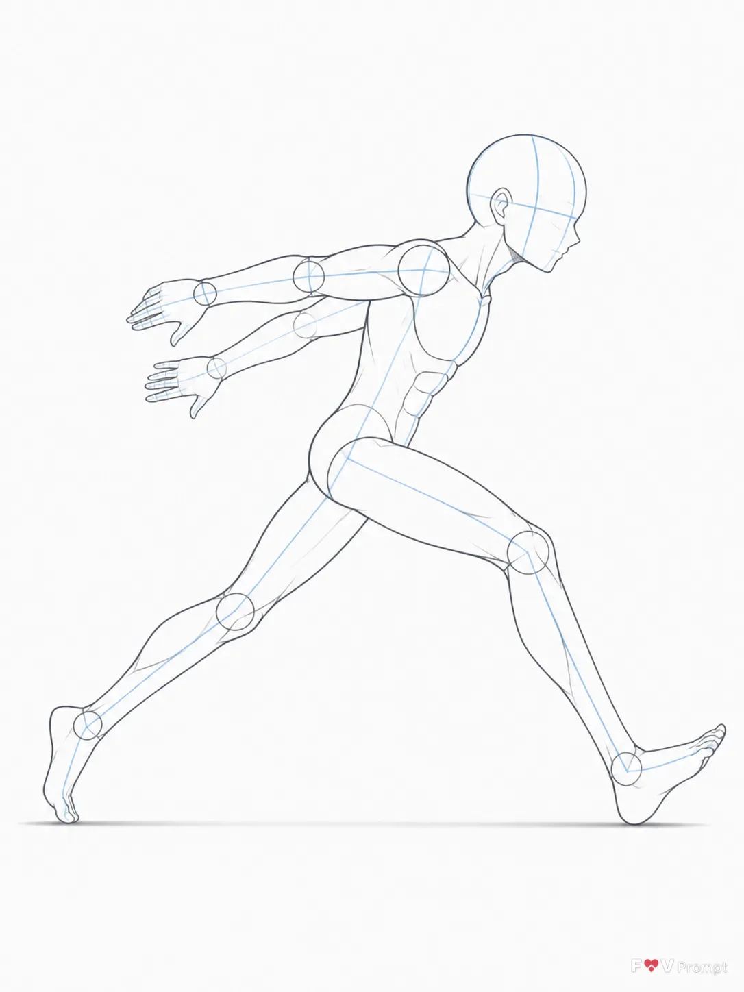 Anime Heroic Sprint Pose Reference