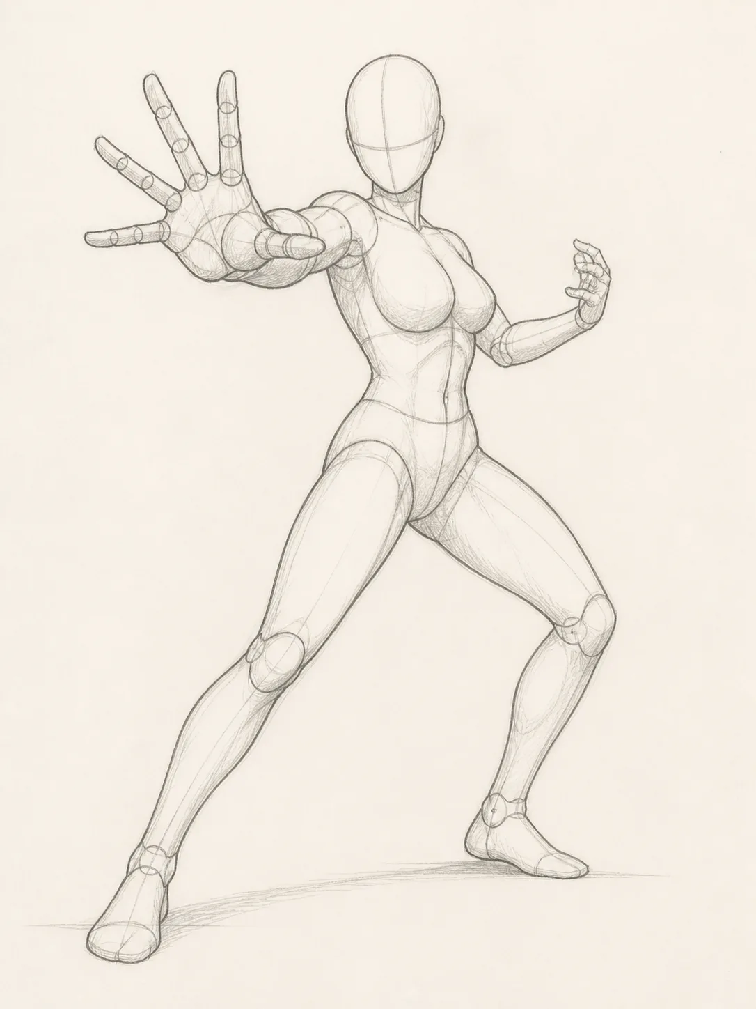 Anime Spellcasting Pose Reference Sketch