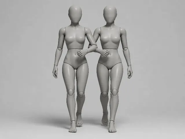 Arm In Arm Walking Pose Reference