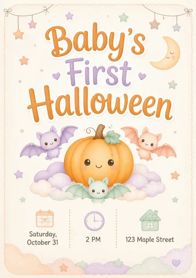 Baby's First Halloween Invitation
