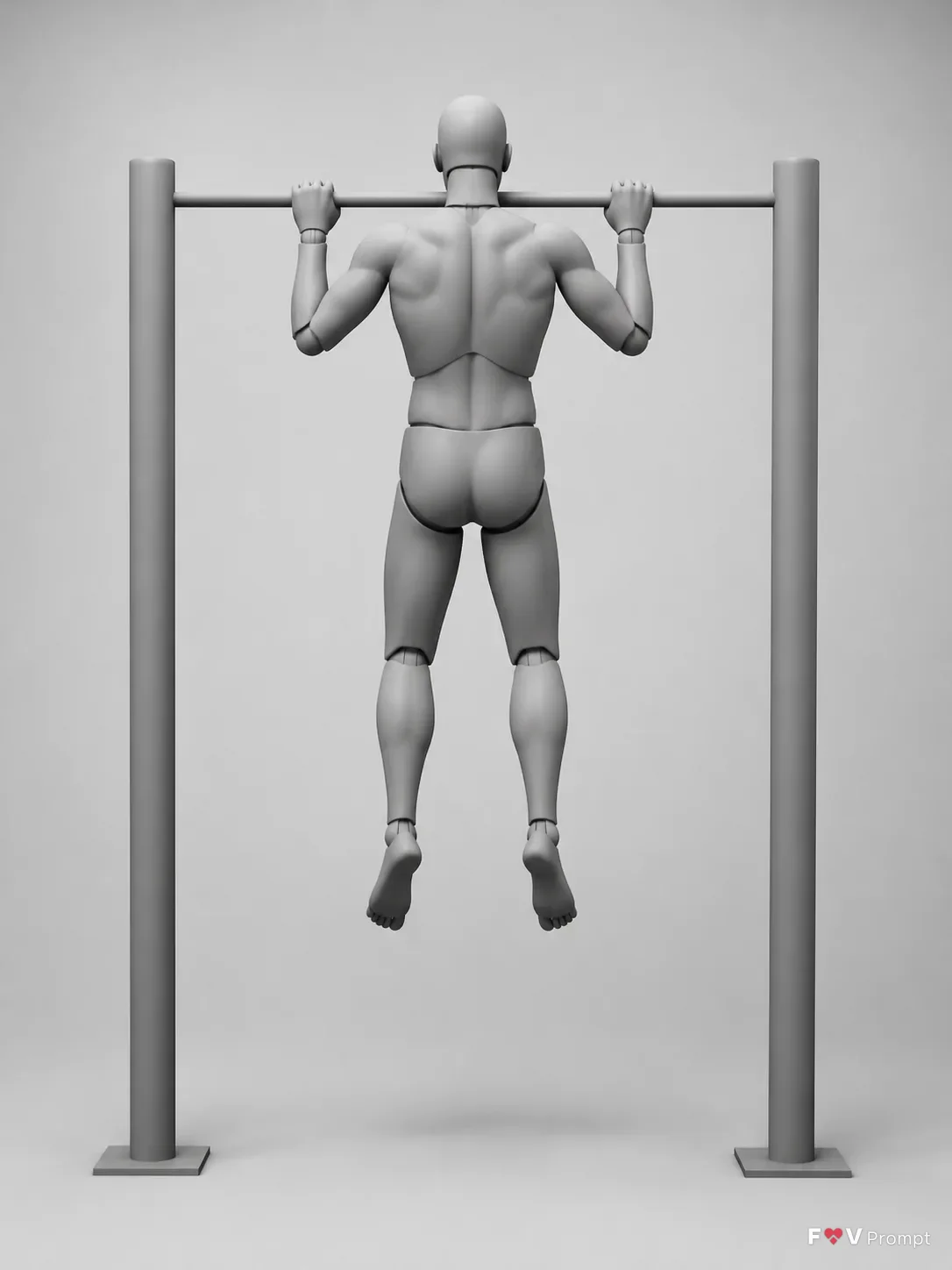 Back View Pull-Up Pose Mannequin