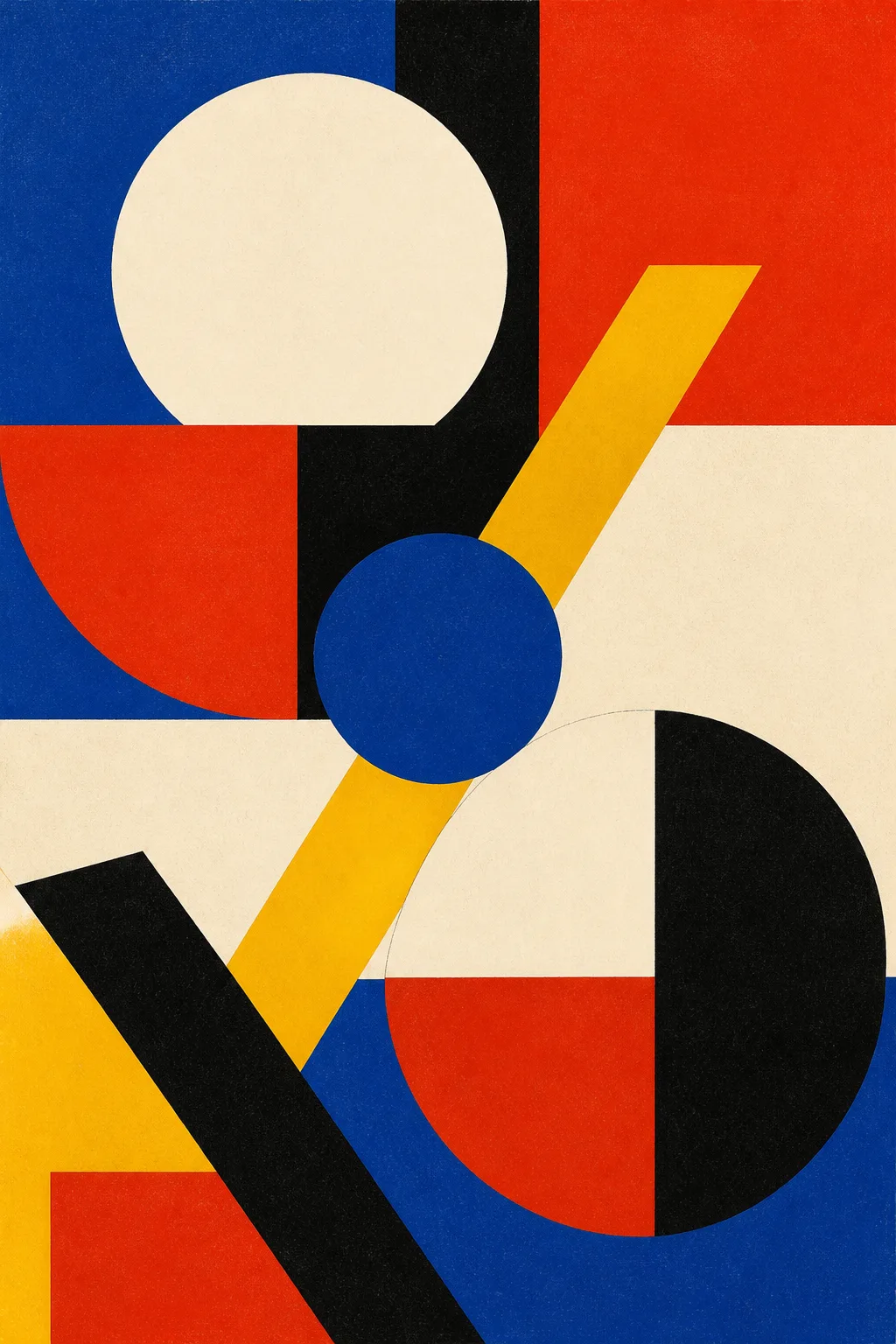 Bauhaus Geometric Primary Color Wall Print