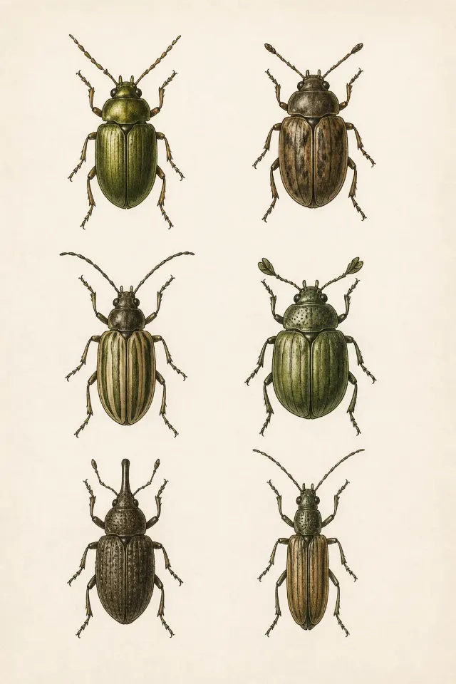 Beetle Specimen Grid Scientific Wall Print