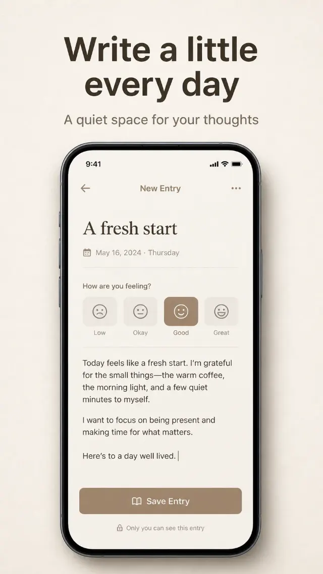 Beige Journaling App Store Screenshot